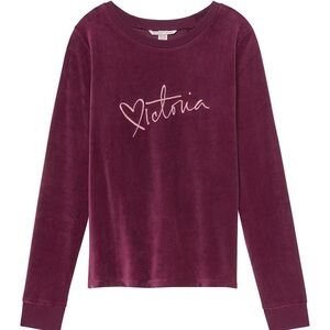 ❤️ NWOT Victoria’s Secret VS Wine Red Velour Crossback Pullover Sweatshirt